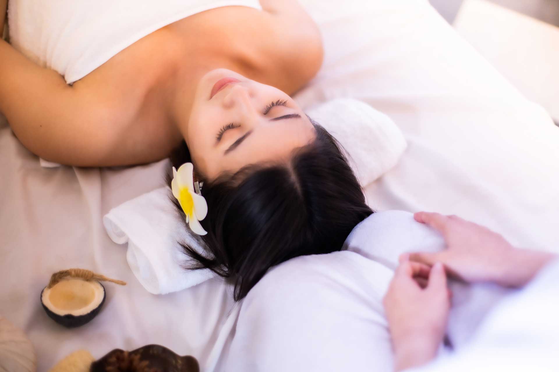 Asian woman at a massage parlor